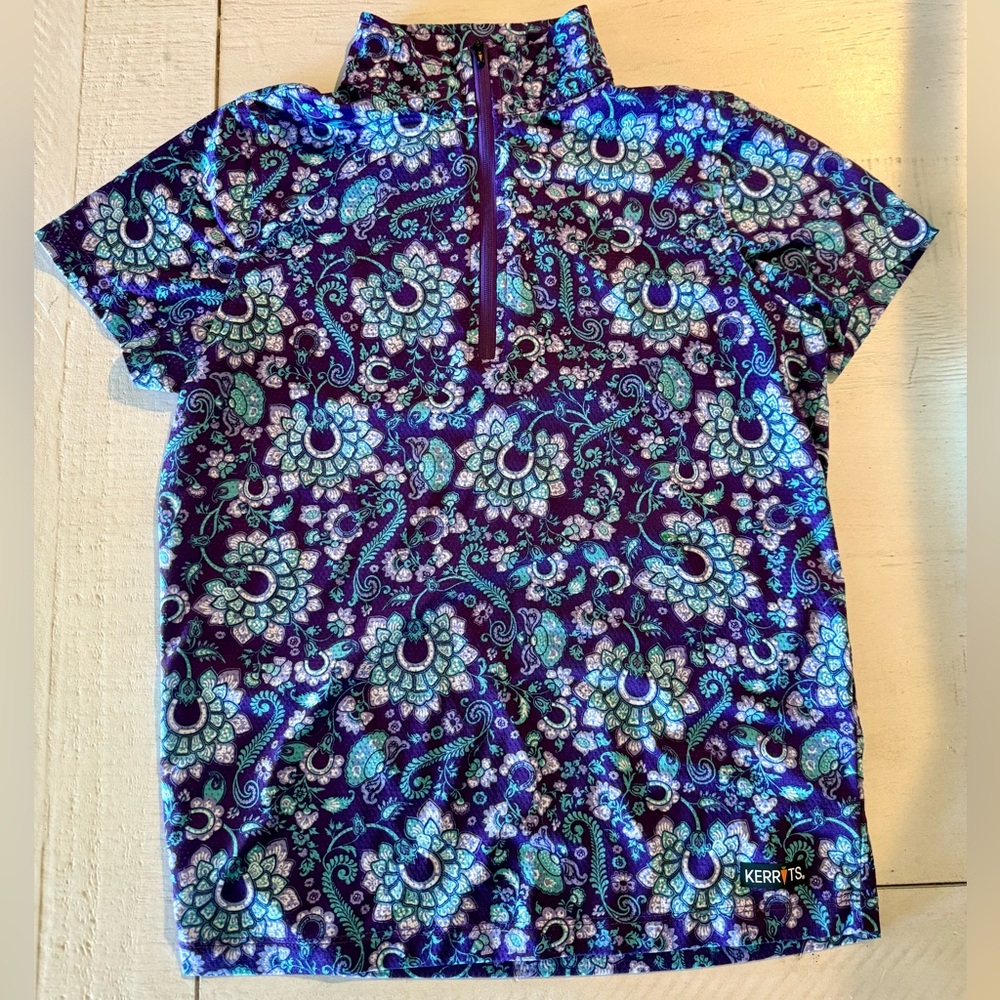 Kerrits equestrian riding shirt. Purple size Large kids